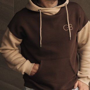 Худі утеплене комбіноване шоколад+бежевий GB Style